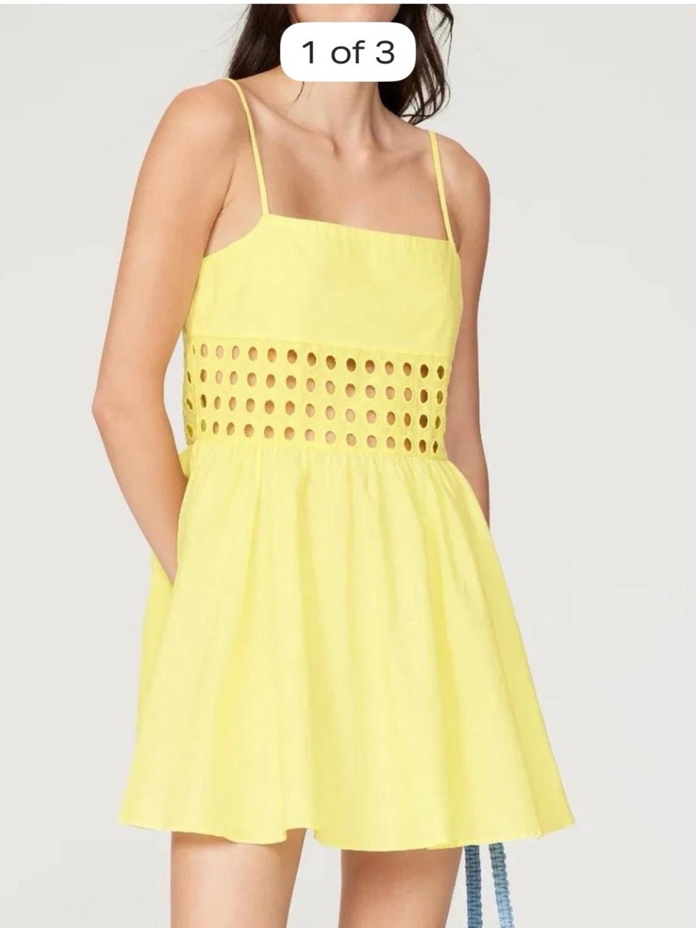 SOLID & STRIPED Yellow Eyelet Cutout Sundress